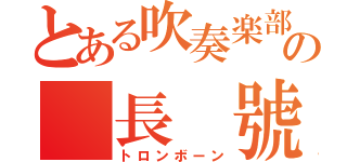 とある吹奏楽部の 長 號 （トロンボーン）