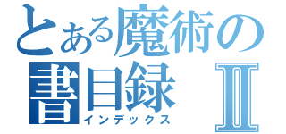 とある魔術の書目録Ⅱ（インデックス）