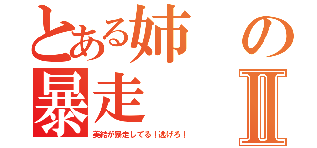 とある姉の暴走Ⅱ（美結が暴走してる！逃げろ！）