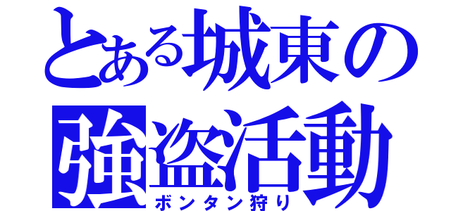 とある城東の強盗活動（ボンタン狩り）