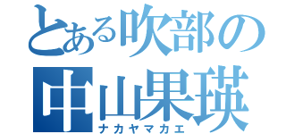 とある吹部の中山果瑛（ナカヤマカエ）