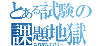 とある試験の課題地獄（だれかたすけてー）