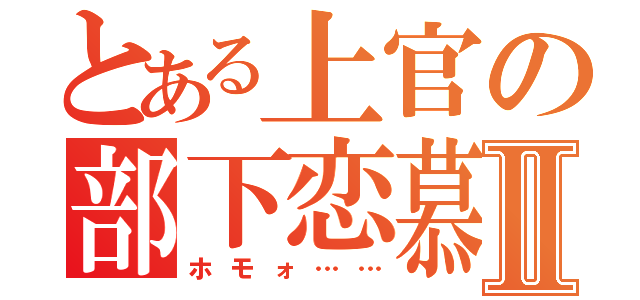 とある上官の部下恋慕Ⅱ（ホモォ……）