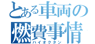 とある車両の燃費事情（ハイオクタン）