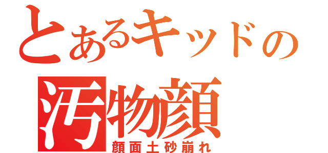 とあるキッドの汚物顔（顔面土砂崩れ）