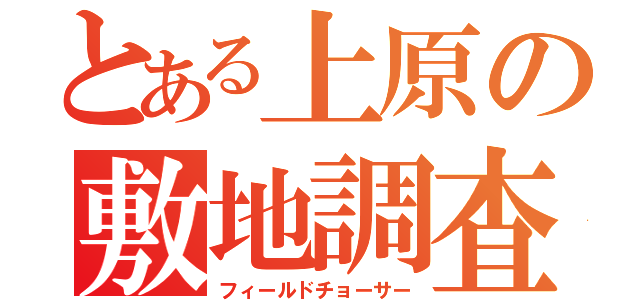 とある上原の敷地調査（フィールドチョーサー）