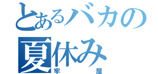 とあるバカの夏休み（牢屋）