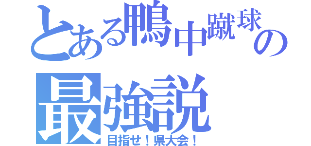 とある鴨中蹴球の最強説（目指せ！県大会！）