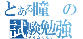 とある瞳の試験勉強（やりたくない）