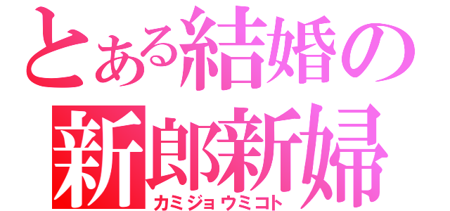 とある結婚の新郎新婦（カミジョウミコト）