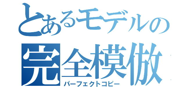 とあるモデルの完全模倣（パーフェクトコピー）