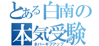 とある白南の本気受験（ネバーギブアップ）