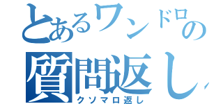 とあるワンドロ絵師の質問返し（クソマロ返し）