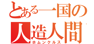 とある一国の人造人間（ホムンクルス）