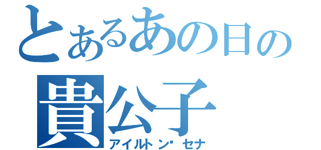 とあるあの日の貴公子（アイルトン•セナ）