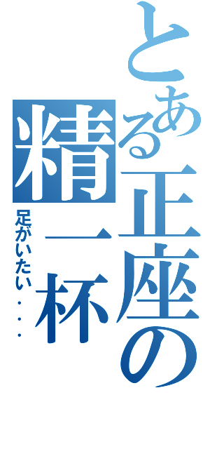 とある正座の精一杯（足がいたい．．．）