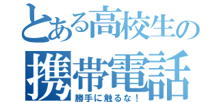 とある高校生の携帯電話（勝手に触るな！）