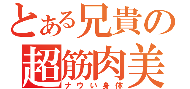 とある兄貴の超筋肉美（ナウい身体）