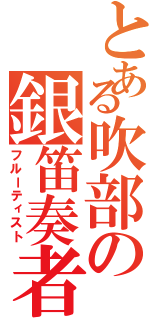 とある吹部の銀笛奏者（フルーティスト）