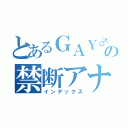 とあるＧＡＹ♂の禁断アナルＳＥＸ（インデックス）