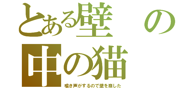 とある壁の中の猫（鳴き声がするので壁を崩した）