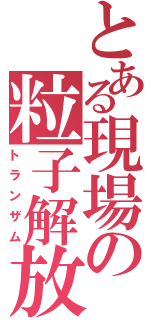 とある現場の粒子解放（トランザム）