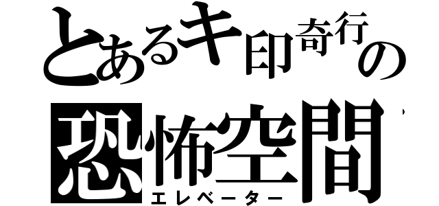 とあるキ印奇行の恐怖空間（エレベーター）