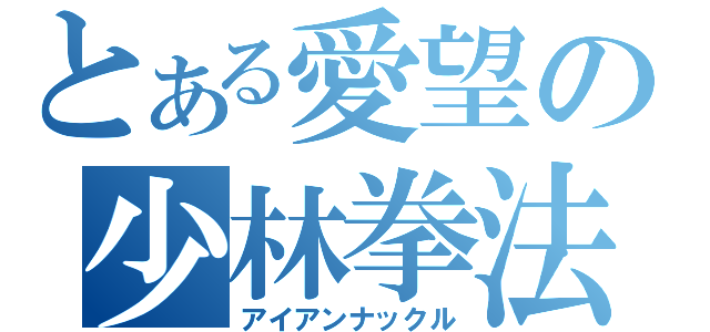 とある愛望の少林拳法（アイアンナックル）