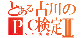 とある古川のＰＣ検定Ⅱ（ｐｃ検定）