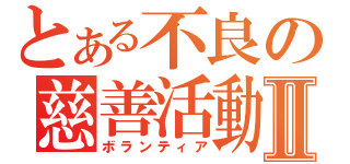 とある不良の慈善活動Ⅱ（ボランティア）