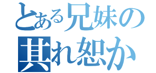 とある兄妹の其れ恕か（）