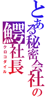 とある秘密会社の鰐社長（クロコダイル）