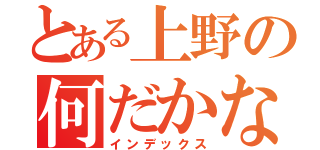 とある上野の何だかな～（インデックス）