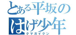 とある平坂のはげ少年（クマガイクン）