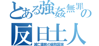 とある強姦無罪の反日土人（滅亡直前の腐敗国家）