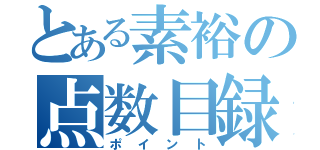 とある素裕の点数目録（ポイント）