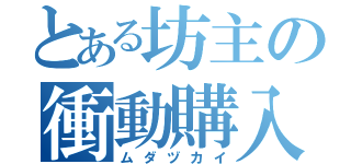 とある坊主の衝動購入（ムダヅカイ）