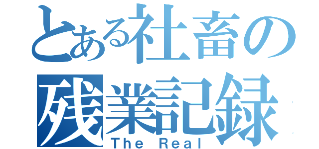 とある社畜の残業記録（Ｔｈｅ　Ｒｅａｌ）