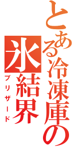 とある冷凍庫の氷結界（ブリザード）