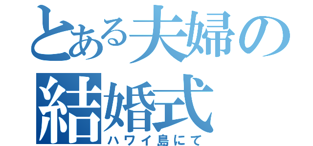 とある夫婦の結婚式（ハワイ島にて）