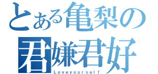 とある亀梨の君嫌君好（Ｌｏｖｅｙｏｕｒｓｅｌｆ）