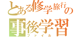 とある修学旅行の事後学習（ファイル）