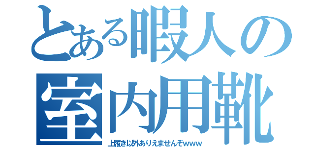 とある暇人の室内用靴（上履き以外ありえませんぞｗｗｗ）