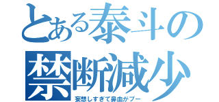 とある泰斗の禁断減少（妄想しすぎて鼻血がブー）