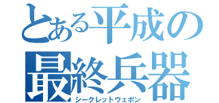 とある平成の最終兵器（シークレットウェポン）