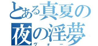 とある真夏の夜の淫夢（ヴォー）