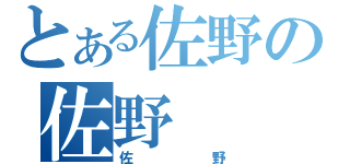 とある佐野の佐野（佐野）