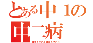 とある中１の中二病（爆ぜろリアル弾けろリアル）