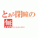 とある閉瞳の無（アンコンチェスラヴ）