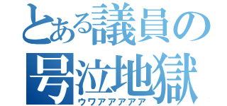 とある議員の号泣地獄（ウワアアアアア）